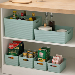 Mint Green Rectangle Storage Basket For Snacks Toys And Miscellaneous Items With Handles Desktop Organizer - Product Image 3