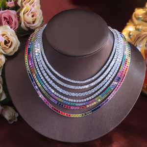 Collar de Tenis de Mesa de Plata Esterlina S925 con Circonitas de 2.5mm 3mm 4mm y 17 Pulgadas, Joyería Personalizable Lista para Enviar para Mujer y Hombre - Product Image 2