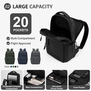 Sac à dos pour ordinateur portable imperméable, fabriqué en usine ODM/OEM, pour hommes et femmes, approuvé pour <span class=keywords><strong>les</strong></span> vols, antivol, avec compartiment pour ordinateur portable de 15,6 pouces - Product Image 2