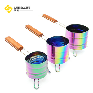 Accessoires d'extérieur : Allume-charbon de <span class=keywords><strong>bois</strong></span> SS avec poignée <span class=keywords><strong>en</strong></span> <span class=keywords><strong>bois</strong></span>, outil de chauffage extérieur, allume-feu pour barbecue, ensemble d'outils métalliques - Product Image 2
