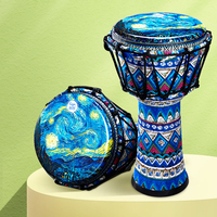 Tambour africain en PVC de 10 pouces, design ciel étoilé personnalisable, tambour à main, cadeau pour enfants, instrument de musique, vente en gros, logo personnalisé