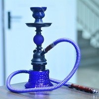Chicha portable mini pas chère en gros d'usine, petit kit chicha en verre et céramique durable avec accessoires à un seul tuyau