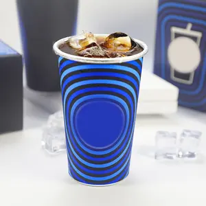 Taza de bebida fría personalizada de metal reutilizable del fabricante para taza de enfriamiento de cerveza de aluminio de color bar