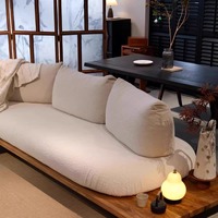 Canapé de salon victorien moderne pour petit appartement, design en tissu écologique avec pieds en bois