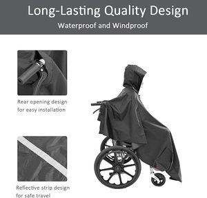 เสื้อกันฝนสำหรับรถเข็นแบบเต็มตัว น้ำหนักเบา ระบายอากาศได้ดี กันน้ำ ใช้ซ้ำได้ ขนาดพอดีกับทุกคน - Product Image 2