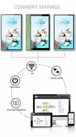 Affichage numérique Android mural avec cadre métallique de 13,3, 18,5, 21,5, 27, 32, 43 pouces, système de diffusion à distance et lecture vidéo
