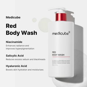 medicube Red Body Wash 14.10 Fl.oz | Detergente Idratante a <span class=keywords><strong>Basso</strong></span> pH con Acido Salicilico, Acido Lattico, Niacinamide | Skincare Coreana - Product Image 4