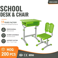 Fauteuil et table individuels pour étudiants à faible MOQ – Mobilier scolaire en plastique – Table de lecture pour étudiants – Bureau individuel pour élèves