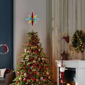 Décoration de sommet d'arbre de Noël en fer forgé, étoile dorée pour le sommet de l'arbre, accessoires pour créer une ambiance festive à <span class=keywords><strong>la</strong></span> maison - Product Image 3