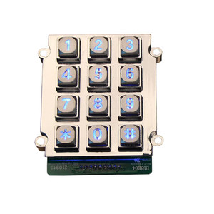 RS485 số Kẽm hợp kim cửa không thấm nước 3x4 chữ và số kim loại bàn phím - Product Image 2