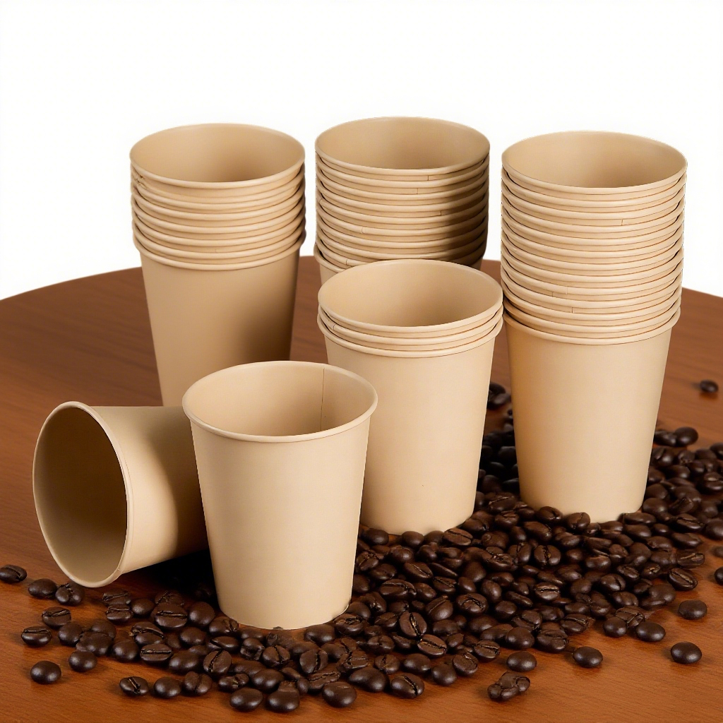 Disposable Customized 2.5oz 4oz 6oz 7oz 8oz 10oz 12oz 16oz Single Wall Kraft Paper Bamboo Hot Coffee Beverage Juice Paper Cup