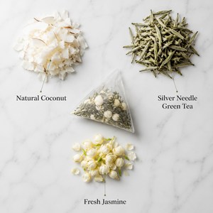 Thé Santé Premium 114g Coco <span class=keywords><strong>Jasmin</strong></span> Mélangé 12 Sachets Queue de Phénix Aiguille d'Argent Arôme Floral Crémeux Rafraîchissant - Product Image 2