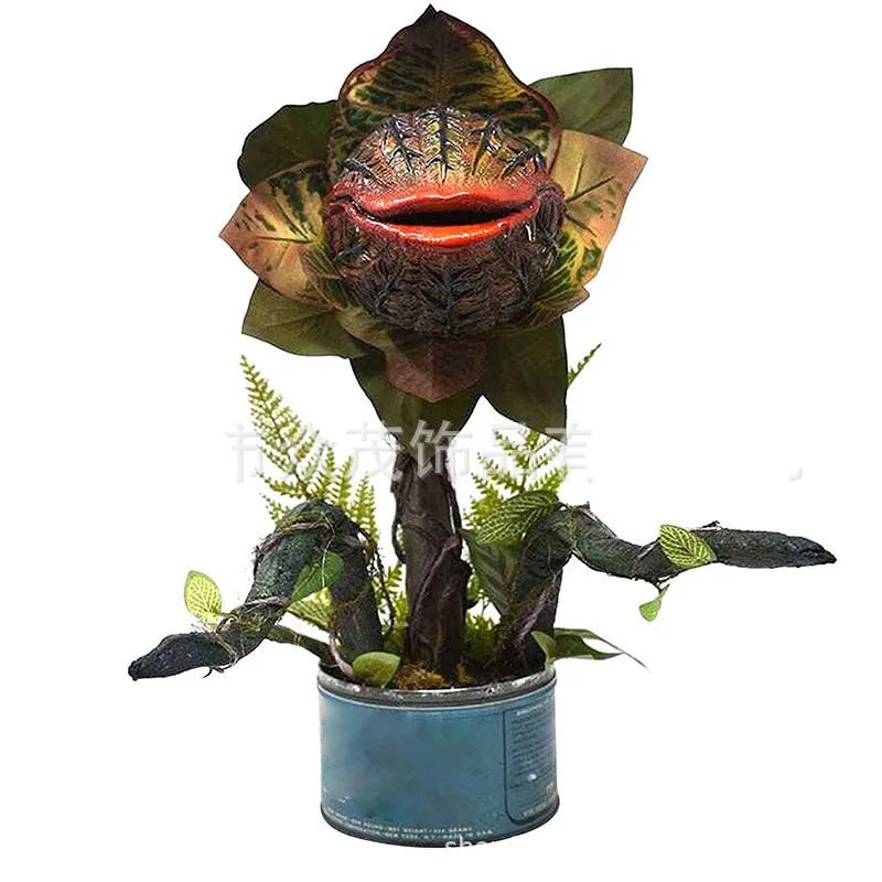 Decoración de jardín de Halloween piraña realista Horror planta carnívora estatua resina maceta película Prop césped patio escultura