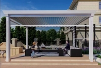 Pergola électrique réglable en alliage d'aluminium de haute qualité pour l'extérieur, design écologique sur le thème de la nature, garantie de 7 ans