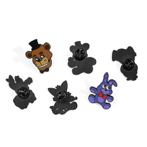 6 Colores de Ositos de Peluche de Terror de Freddy, Pines Metálicos Esmaltados Pintados, en Paquete a Granel para Decoración de Mochilas de Tela - Product Image 2