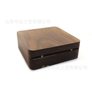 <b>Black</b> Walnut Wood Jewelry <b>Box</b> Square 10.5x10.5x4cm For Bracelet Storage Classic Style ZD-Z001 - Product Image 3