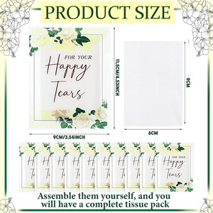 Happy Tears <strong>Wedding</strong> Pocket <strong>Tissues</strong> Bulk 3-Ply Extra Soft Mini Facial <strong>Tissue</strong> for Guests Bridal Shower Party Favors Custom Logo - Product Image 4