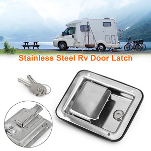 Loquet de porte de camping-car en acier inoxydable, rectangulaire, monté latéralement, étanche, durable, verrouillage manuel pour accessoires extérieurs de camping-car - Product Image 1