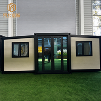 Casa Contenedor Modular Prefabricada de Doble Ala con Estructura de Acero y Paneles Corrugados Personalizados, Expandible con Múltiples Ventanas
