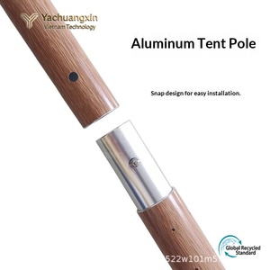 Outdoor lightweight <b>canopy</b> thickened support rod wood grain aluminum pole portable 2.4m <b>tent</b> foyer ultra-light - Product Image 3
