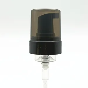 42410プラスチック製ブラックフォームポンプヘッド発泡ハンドソープディスペンサームースフォームボトルポンプ、ブラック透明キャップ付き
