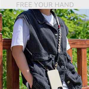 สายคล้องโทรศัพท์แบบปรับได้ ทำจากไนลอน งานแฮนด์เมด คุณภาพพรีเมียม สายยาว ป้องกันการสูญหาย ดีไซน์เรียบง่าย ทันสมัย สายคล้องโทรศัพท์แบบสะพายข้าง - Product Image 4