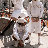 Ensemble de survêtement en molleton surdimensionné à deux tons personnalisé, pantalon de survêtement cargo, jogging, survêtement pour hommes, streetwear