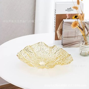 Plato de Frutas Creativo con Diseño Hueco, para Sala de Estar, Mesa de Centro, Mesa de Comedor, Decoración de Lujo Ligero para Habitaciones Modelo, Adornos de Coral - Product Image 1