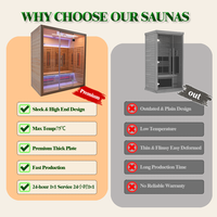 Sauna infrarouge lointain d'intérieur à grande capacité pour 4 personnes, en bois de pruche, avec lampe d'ambiance / éclairage LED SAA – Excellent rapport qualité-prix