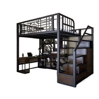 Étagère de rangement Nouveau lit en fer de style chinois mural surélevé pour salon Petit appartement Modèle X-2122