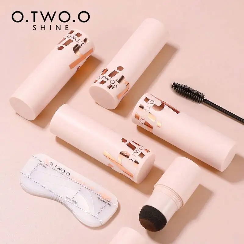 O.TWO.O Brown Brow Stamp Kit Waterproof Private Label Eyebrow Stamps Henna Powder