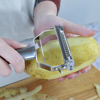 Nieuwe Upgrade Keukengadget 2 In 1 Snijmachine Julienne Dunschiller Roestvrijstalen Fruitsnijmachine Groenteschiller