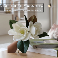 Fleur de Magnolia Artificielle Haut de Gamme à Toucher Réel - Style Moderne et Écologique pour la Décoration de Noël et du Nouvel An