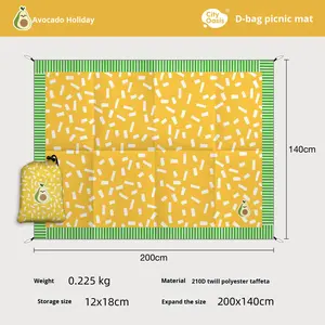 Tapis de pique-nique pliable portable avec poche, pour <span class=keywords><strong>camping</strong></span> et plage, imperméable et antidérapant en polyester - Product Image 6