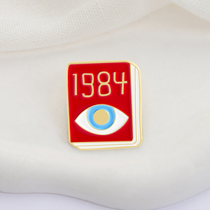 Novela clásica 1984 ojo esmalte Pin George Orwell <span class=keywords><strong>libro</strong></span> diseño Metal broche solapa insignia joyería regalo para amigos al por mayor - Product Image 3