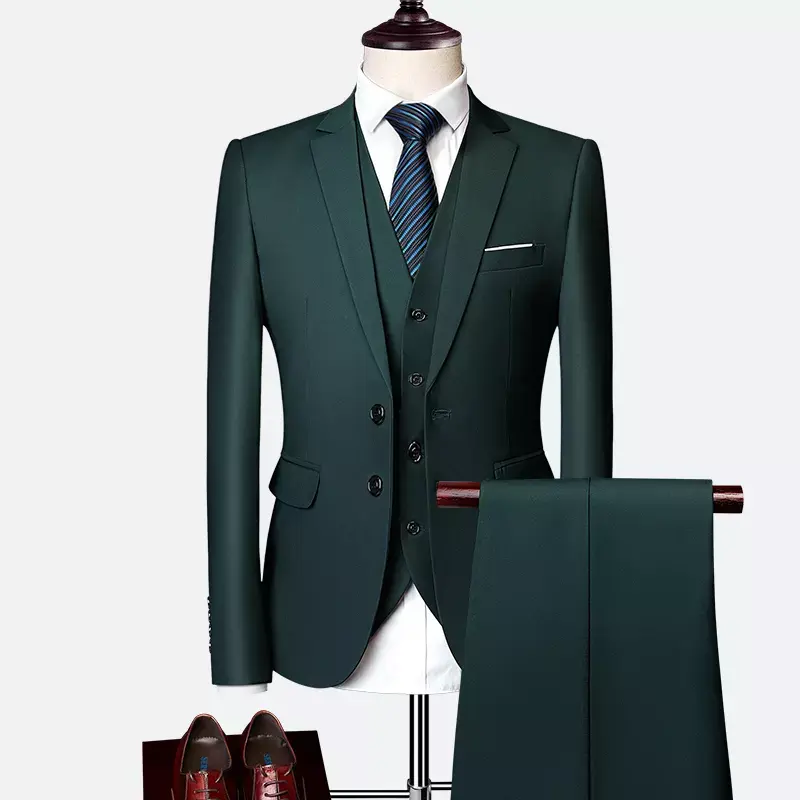 2 pieces and 3 pieces Men Suits Slim Fit Suit Black Wedding Suit Blazer Jacket