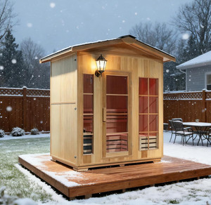 <span class=keywords><strong>Sauna</strong></span> de Madera de Lujo Personalizada para 3-4 Personas, Tradicional Canadiense, de Madera de Hemlock, con Calentamiento Rápido, para Exteriores, para el Hogar - Product Image 1
