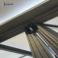 Puerta Plegable de Aluminio JINGCHEN de 5 Paneles, Aislamiento Térmico, Doble Acristalamiento Low-E, Insonorizada, Moderna, Exterior, Gran Apertura, para Villa