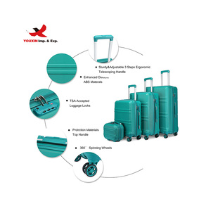 Gift Custom Hot Selling ABS Travel Trolley Luggage Bag Waterproof Hard Shell Retractable <b>Suitcase</b> 4 PCS Set - Product Image 2