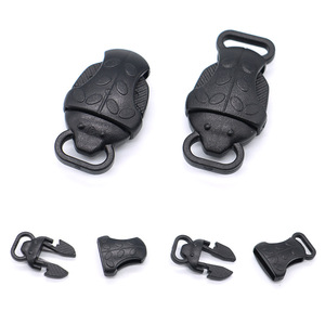 Plastic Beetle Lanyard Buckles H032 H042 9Mm Black Fasteners For <b>Name</b> <b>Tags</b> Work Badges - Product Image 1