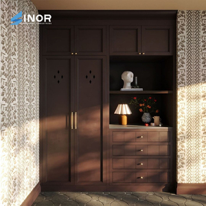 Armario de Madera Maciza de Doble Puerta, Armario de Gran Capacidad, Estructura de Madera Resistente al Agua para Dormitorio Familiar - Product Image 4