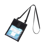 Porte-cartes multifonctionnel en tissu Oxford à suspendre au cou, pochette pliable pour passeport et documents d'identité, idéal pour les voyages et les expositions, personnalisable avec logo