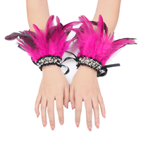 Gants en dentelle pour bal masqué |   Accessoires de costume sur le thème d'Halloween, vêtements de théâtre et de scène, ornés de plumes