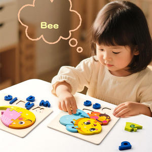 Tùy chỉnh <span class=keywords><strong>3D</strong></span> động vật ghép hình câu đố Hội Đồng Quản trị trò chơi Chính Tả Bảng chữ cái Montessori đầu giáo dục học tập đồ chơi cho trẻ em trai cô gái - Product Image 3