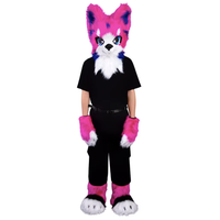 Accessoires de déguisement transfrontaliers pour Halloween : Masque de tête en fausse fourrure pour chien et loup