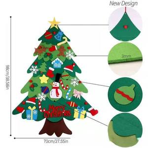 Ornement <span class=keywords><strong>de</strong></span> Noël en feutre personnalisé à faire soi-même 2024, fait main, <span class=keywords><strong>de</strong></span> haute qualité, avec lumières LED, fonctionne à piles, à fixer au mur, pour enfants - Product Image 5