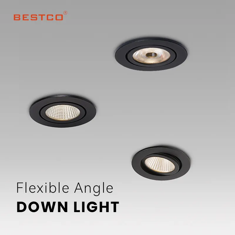 Luzes embutidas embutidas para teto 5W COB LED embutida redonda mini luminária embutida ajustável