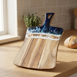 Planche à découper en bois durable de qualité supérieure, grande, écologique, non toxique, passe au lave-vaisselle, plateau de service pour viande, légumes, fromage, modèle Falak - Product Image 1