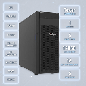 Servidor en Torre ST250 V3 ThinkSystem ST50 ST258 ST550 ST650 SMB ERP SAS VPN HDD Red en la Nube Memoria * ST250 V3 es un servidor individual - Product Image 5