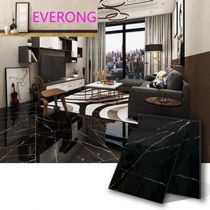 Carrelage en marbre noir Marquina poli 60x60cm 80x80cm 60x120cm 75x150cm, carrelage en grès céramique Nero Margiua pour mur intérieur - Product Image 1
